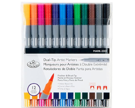 Dual Tip Art Marker Brushes 12 pc