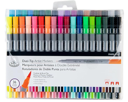 Dual Tip Art Marker Brushes 36 pc