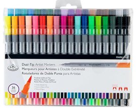 Dual Tip Art Marker Brushes 36 pc