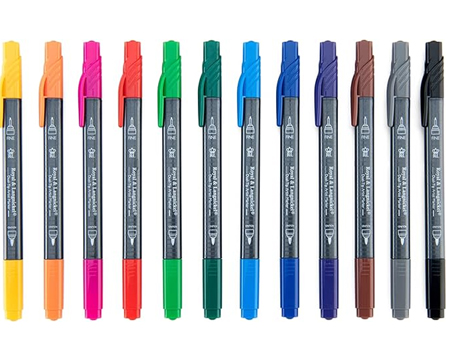 Dual Tip Art Markers - Pointed Round & Fineliner