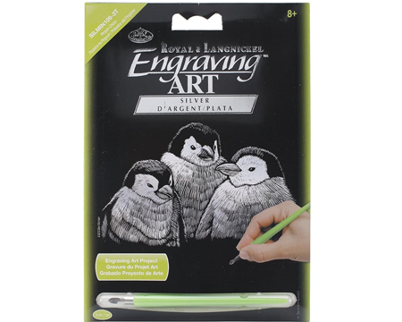 Mini Engraving Art Kit - Silver Penguin Chicks