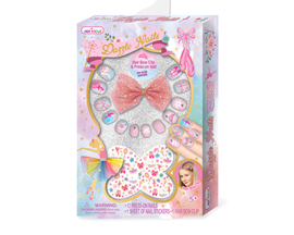 Dazzle Nails with Hair Bow Clip