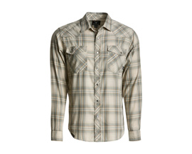 King's Camo® Men's Western Long Sleeve Snap Flannel Shirt - Khaki Plaid