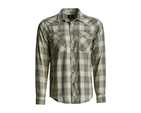 King's Camo® Men's Western Long Sleeve Snap Flannel Shirt - Olive Plaid