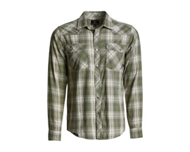 King's Camo® Men's Western Long Sleeve Snap Flannel Shirt - Olive Plaid