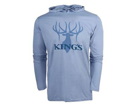 King's Camo® Men's Logo Triblend Long Sleeve Hoodie - Heather Blue