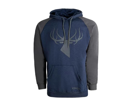 King's Camo® Men's Logo Triblend Fleece Hunting Hoodie - Denim Blue/Grey