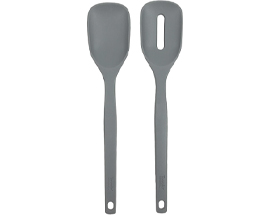 Tovolo® Elements Silicone Mixing Spoon & Slotted Spoon - Charcoal