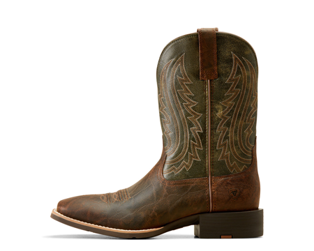 Ariat Men's Sport Big Country Mahogany Elephant Print/Forest Green 11" Western Boots