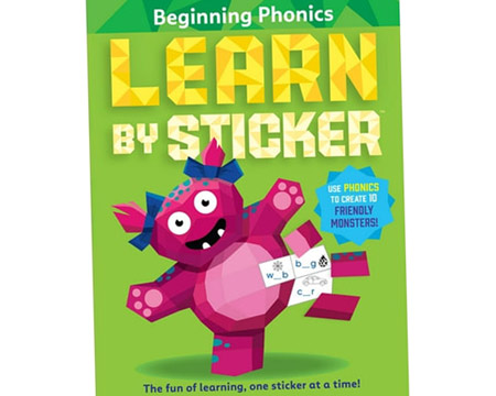 Workman Publishing® Learn By Sticker Beginning Phonics - Use Math To Create 10 Friendly Monsters