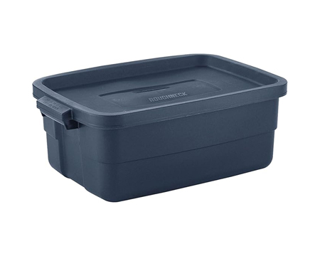 Rubbermaid® Roughneck 10 gal. Storage Totes Durable Storage Container - Dark Indigo Metallic