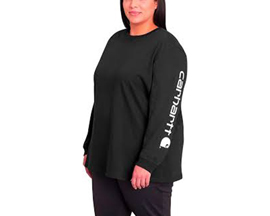 Carhartt® Women's Heavyweight Loose Fit Long-Sleeve Pocket T-Shirt - Black