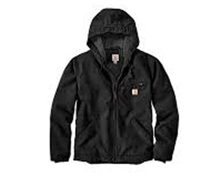 Carhartt® Men's Sherpa Relaxed Fit Washed Duck Jacket - Black
