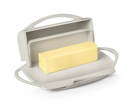 Butterie Butter Dish with Attached Flip-Top Lid - Ivory