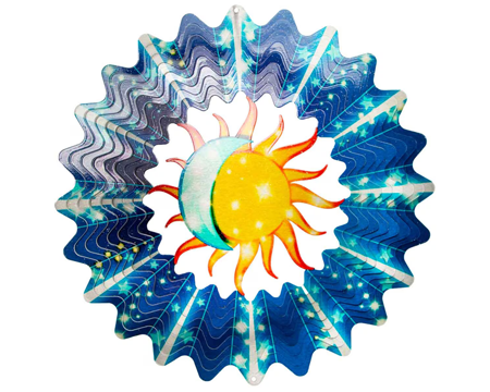 Spinfinity Designs Wind Spinner- Vivid 12" Sun And Moon