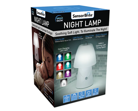 Sensor Brite Dream Glow Color Changing Night Light Lamp