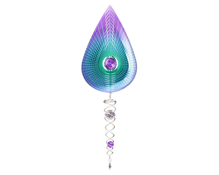Crystal Purple Teardrop Wind Spinner