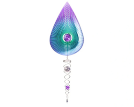 Crystal Purple Teardrop Wind Spinner