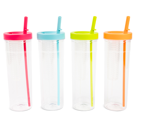 24oz Flip Straw Infuser - Assorted Colors