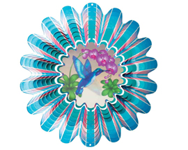 Animated Blue Hummingbird Wind Spinner