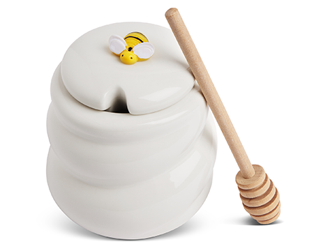 13.5oz Ceramic Spiral Honey Jar