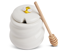 13.5oz Ceramic Spiral Honey Jar