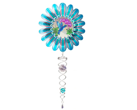 Mini Animated Blue Hummingbird Wind Spinner