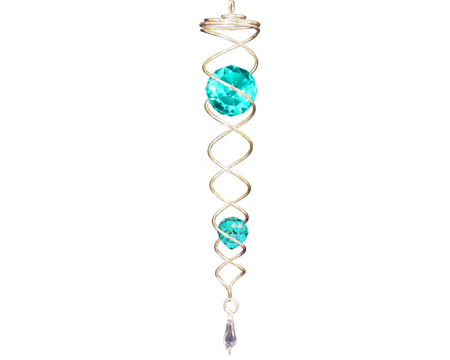 Spiral Twister - Gold/Aqua Crystals