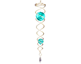 Spiral Twister - Gold/Aqua Crystals