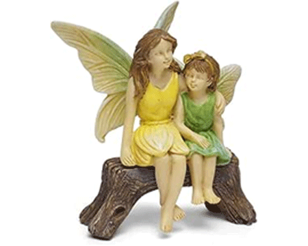 Fairy Sisters On Bench Statue