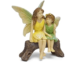 Fairy Sisters On Bench Statue