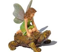 Fairy on Racing Tortoise Figurine