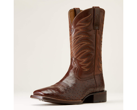 Ariat® Men's Badlands Wide Square Toe Western Boots - Dark Brown 
