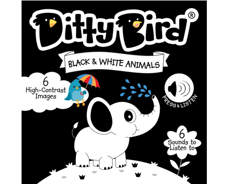 Ditty Bird Black & White Animals Book