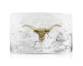 Montana Silversmiths® Men's Iconic Western Longhorn Silver Buckle