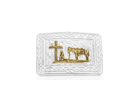 Montana Silversmiths® Unyielding Grit Silver Celtic Christian Buckle
