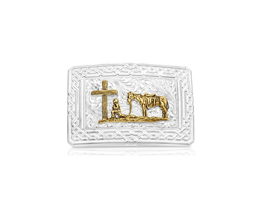 Montana Silversmiths® Unyielding Grit Silver Celtic Christian Buckle