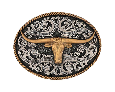 Montana Silversmiths® 2 Tone Longhorn Attitude Buckle