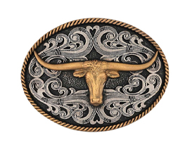 Montana Silversmiths® 2 Tone Longhorn Attitude Buckle