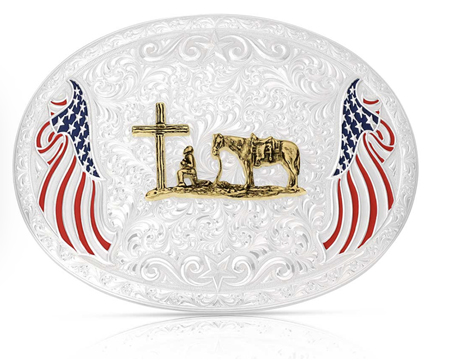 Montana Silversmiths® Flag Of Freedom Buckle - Christian