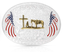 Montana Silversmiths® Flag Of Freedom Buckle - Christian
