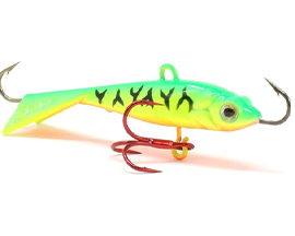 CLAM&reg; Tikka Mino Ice Fishing Lure - Glow Firetiger