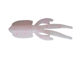 2.6" LingDinger Ice Fishing Grub - White/Red Flakes