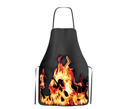 Barbecue Apron with Flame Design