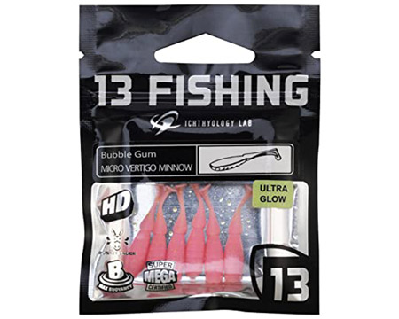 13 Fishing® Panfish Plastics Micro Vertigo Minnow - Bubble Gum
