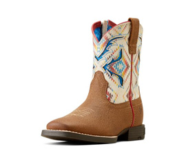 Ariat® Kid's San Angelo VentTEK Western Boot - Bright Saddle Blanket / Toasty Tan