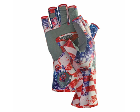 Fish Monkey® Half Finger Guide Gloves - Americana Large