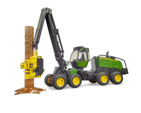 John Deere Harvester with Tree Trunk