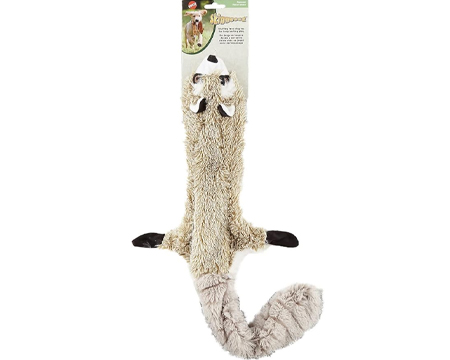 Skineeez Raccoon Squeaker Dog Toy