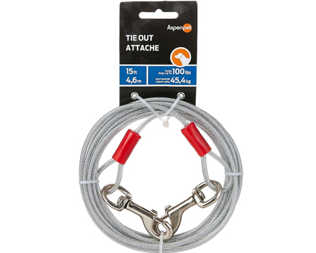 Dog Tie Out Cable - Heavy Duty 15 Large